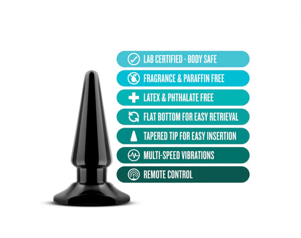 Anal Adventures Basic Vibrating Anal Pleaser Remote-Controlled Plug Black