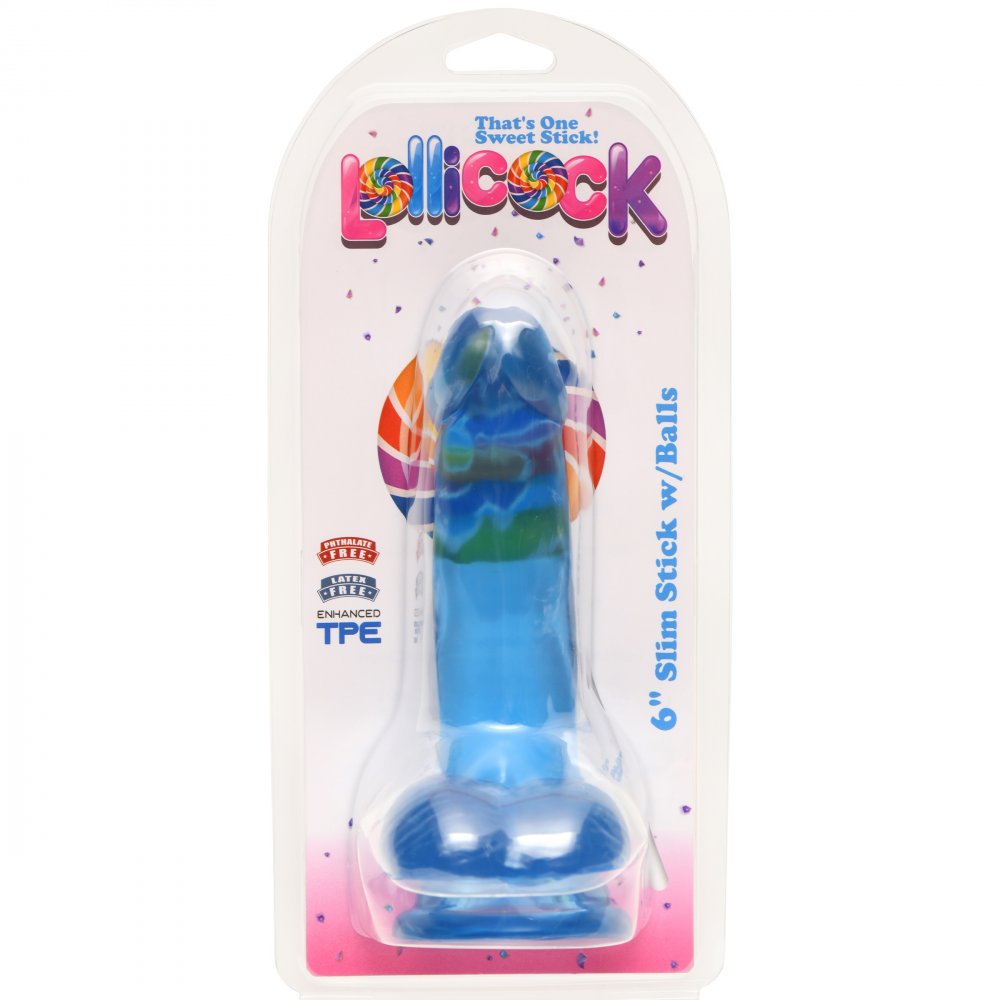 Slim Stick Dildo with Balls