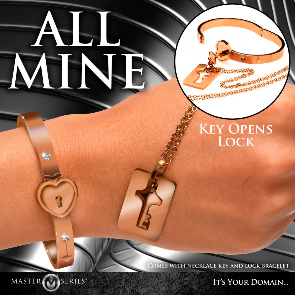 Cuffed Locking Bracelet and Key Necklace