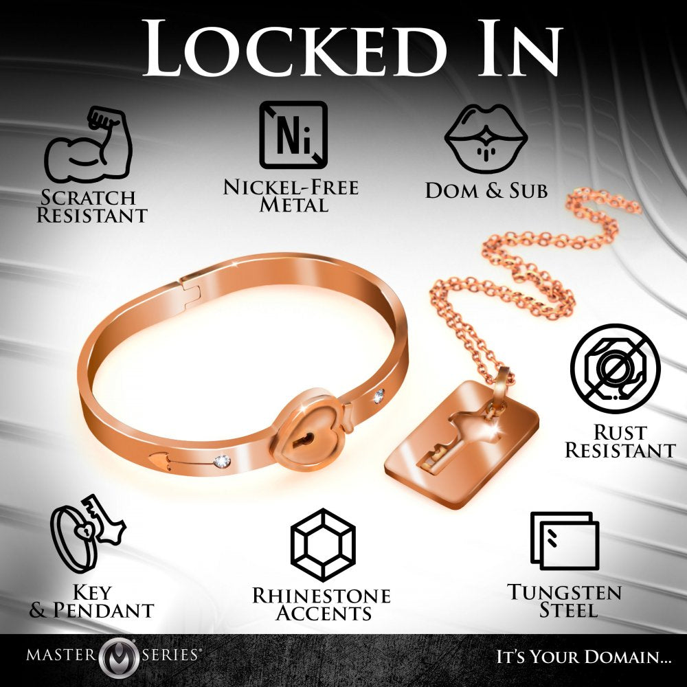 Cuffed Locking Bracelet and Key Necklace