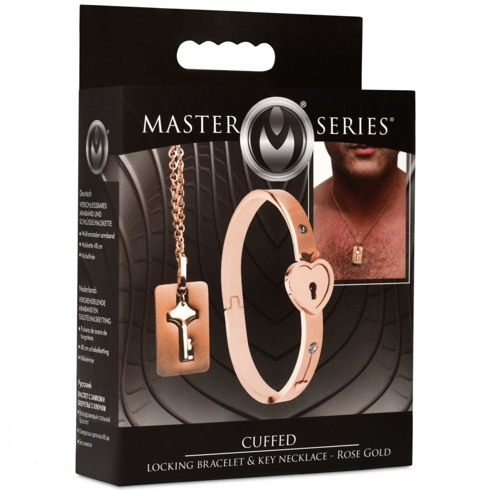 Cuffed Locking Bracelet and Key Necklace