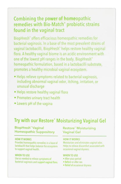 Good Clean Love BiopHresh Vaginal Homeopathic Suppository 10-pack