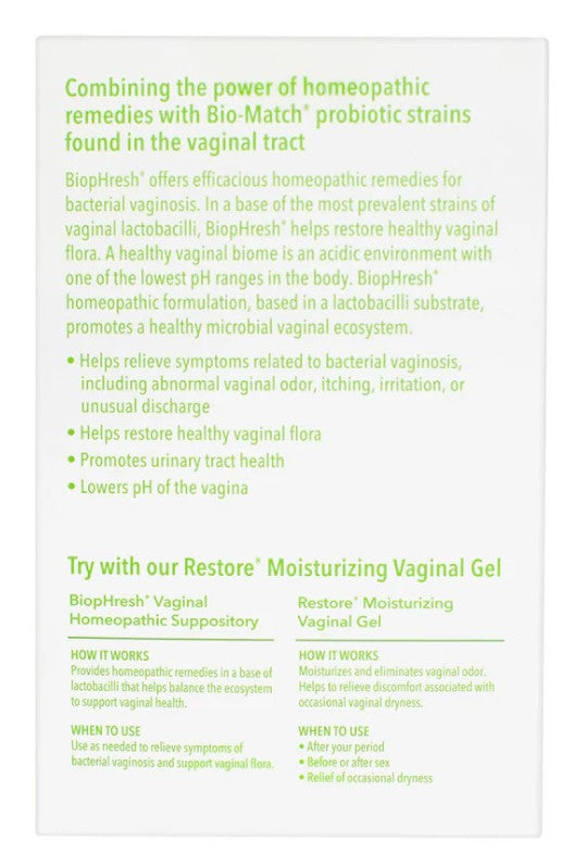 Good Clean Love BiopHresh Vaginal Homeopathic Suppository 10-pack